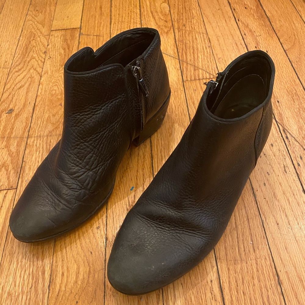Sam Edelman Black Leather Ankle Boots